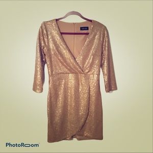 Gold Sequin Mini Dress